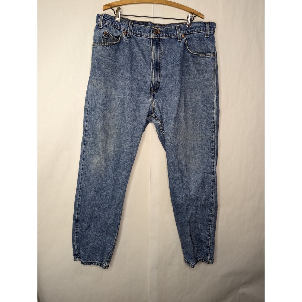 Vtg Levis Pants Denim Mens Orange Tab 550 Tapered Jeans 40X30 Stonewash 90s USA